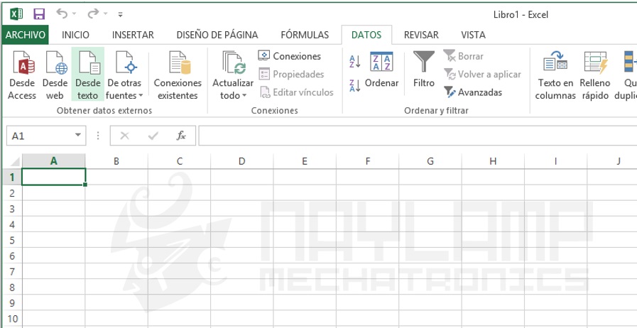 Excel opcion importar desde texto